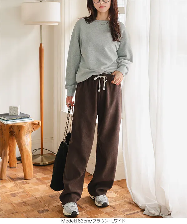 M L 裏ボアコーデュロイワイドパンツ [M4324]| 送料無料