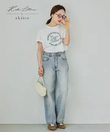 [ 田中亜希子さんコラボ ]選べるサイズ センタープレスストレートデニム [M4325]