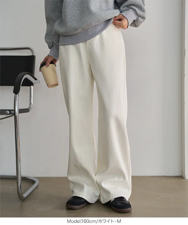 裏起毛 ] 裏ファーセミフレアデニムパンツ [M4345] - レディース