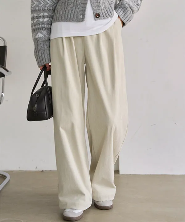 コーデュロイタックワイドパンツ [M4346] - レディースファッション