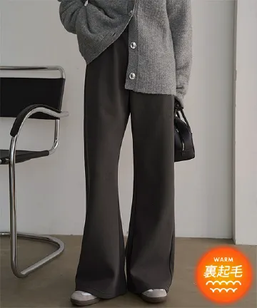3ミリフル　裏起毛　美品　クラシックタイプ　Lサイズ 裏起毛 ] 裏フリース暖か錯覚美脚カーブパンツ [M4351]｜大好評につき