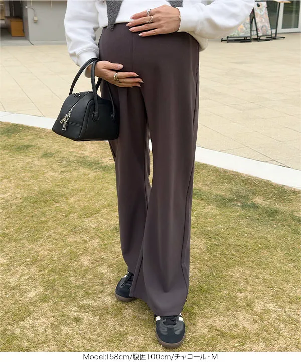 [ mamaレタス ] ストレッチワイドパンツ [M4365]