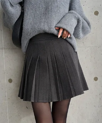 ウールタッチ プリーツスカパン [M4377]