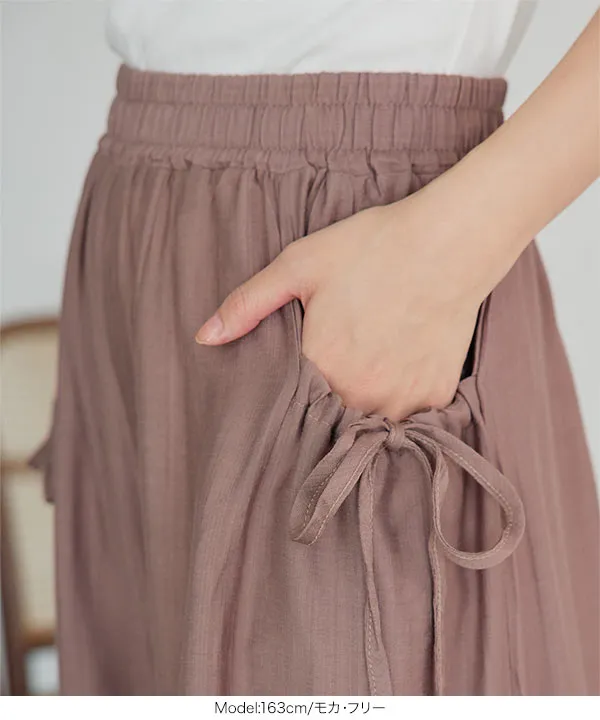 リボンポケット エアリーワイドパンツ [M4379]| SALE！