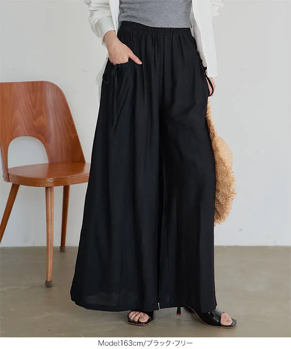 リボンポケット エアリーワイドパンツ [M4379]| SALE！