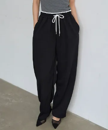 M L ウエストバイカラースウェットパンツ [M4386]| 送料無料 4/9(木)12:00~4/10(金)12:00まで