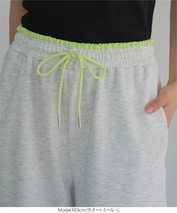 M L ウエストバイカラースウェットパンツ [M4386]