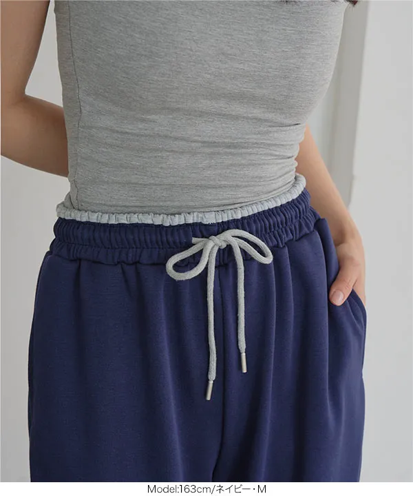 M L ウエストバイカラースウェットパンツ [M4386]