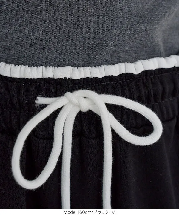 M L ウエストバイカラースウェットパンツ [M4386]
