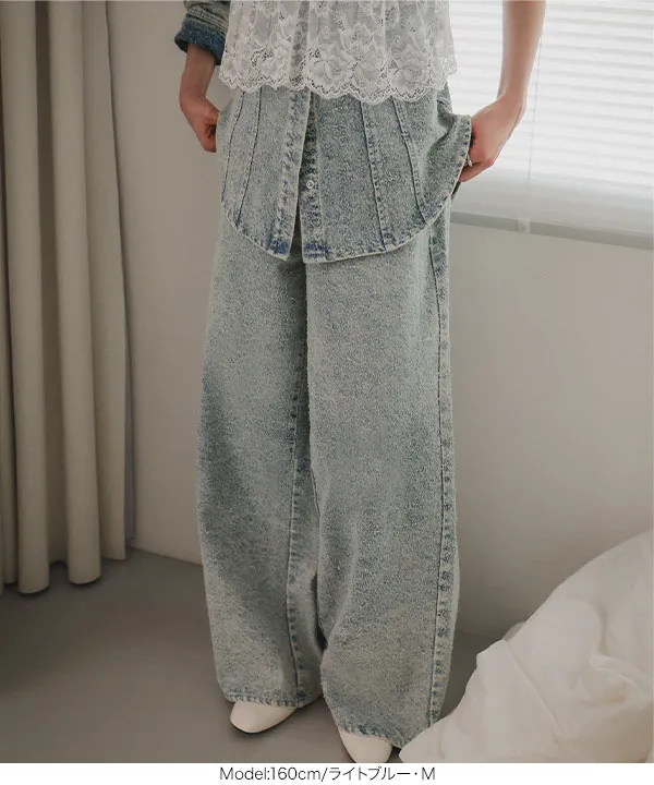 ブークレーデニムワイドパンツ [M4389]