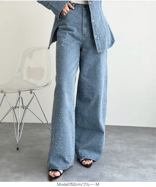 ブークレーデニムワイドパンツ [M4389] - レディースファッション通販