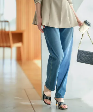 ウエストゴムストレッチデニム スキニーパンツ [M4390]