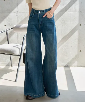 ストレッチワイドバギーデニムパンツ [M4398]