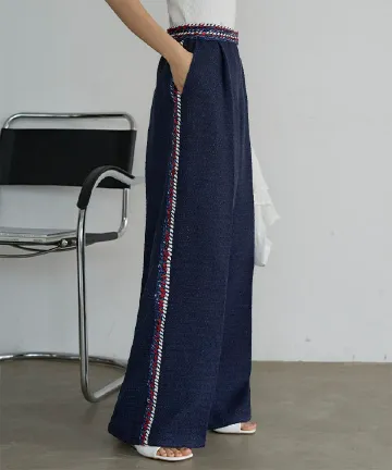 サマーツイードワイドパンツ [M4401]| 送料無料 4/21(火)12:00~4/22(水)12:00まで