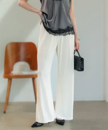 [ 接触冷感UVカット ] ランダムリブ錯覚美脚パンツ [M4411]5/17(日)12:00~販売開始！！