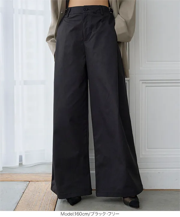 サイドベルトタックカーブパンツ [M4416] - レディースファッション