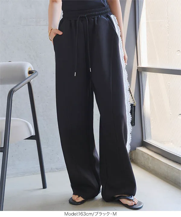 【美品】パワーレメディ/ツリー　カーブ 脇レースダンボールカーブパンツ [M4434] - レディースファッション