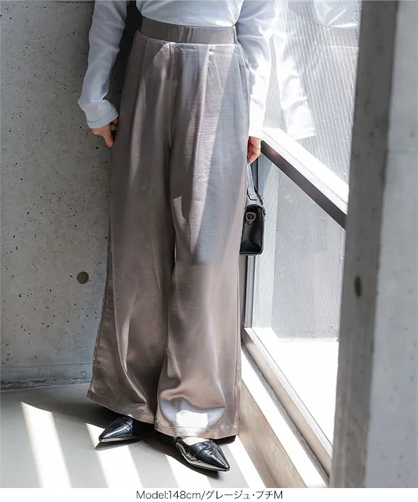 [ Petitle / プチレ ] 選べる丈 サテンパンツ [M4466]｜8/21（金）12:00～発売予定！