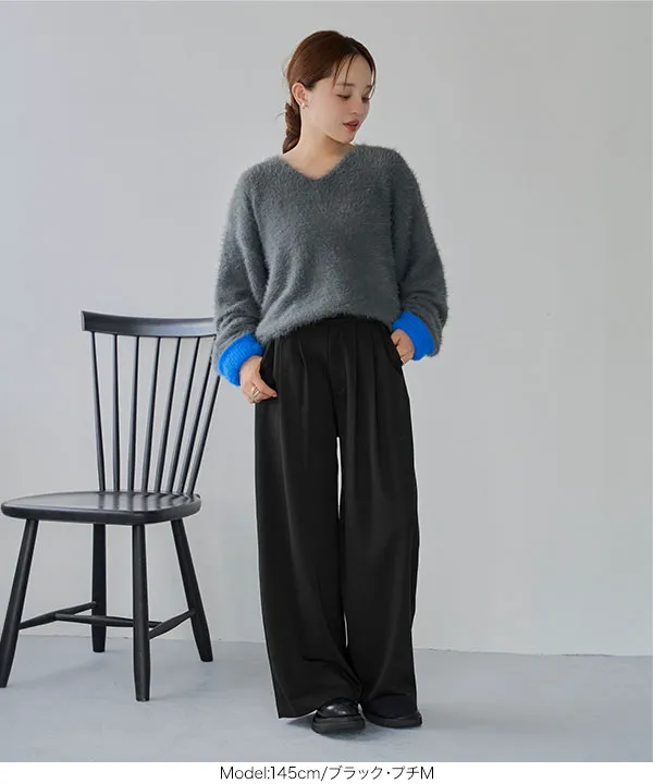 [ 田中亜希子さんコラボ ] 選べるサイズ　2タックジャージーパンツ [M4469]