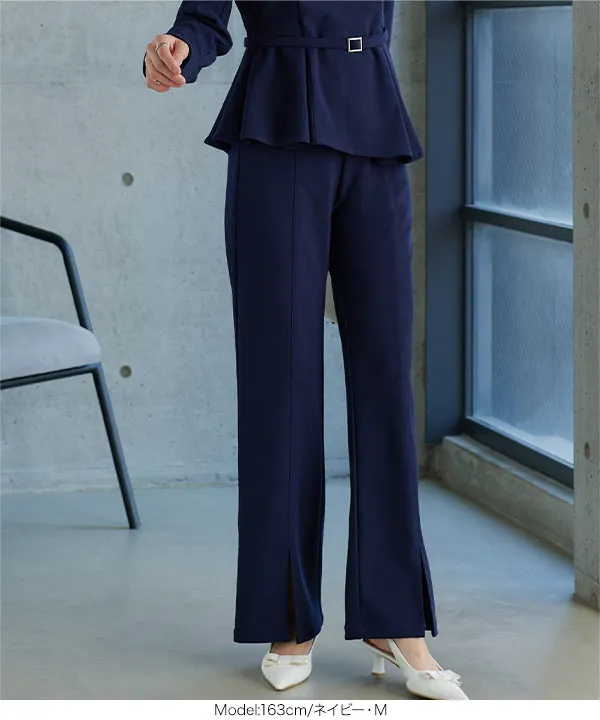 イージーケア美脚ストレッチスリットパンツ [M4472] | 今だけ送料無料！