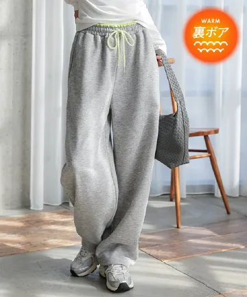 [ 裏起毛 ] M L 選べるタイプ 裏ボア配色スウェットパンツ [M4478]