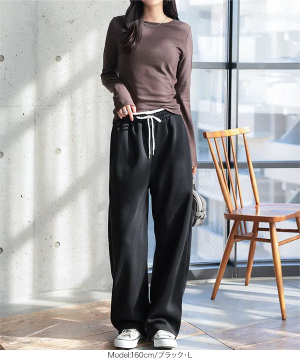 [ 裏起毛 ] M L 選べるタイプ 裏ボア配色スウェットパンツ [M4478]