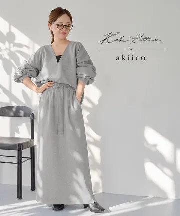 [ 田中亜希子さんコラボ ] 選べるサイズ 裏起毛ファスナースリットスウェットナロースカート  [M4483]