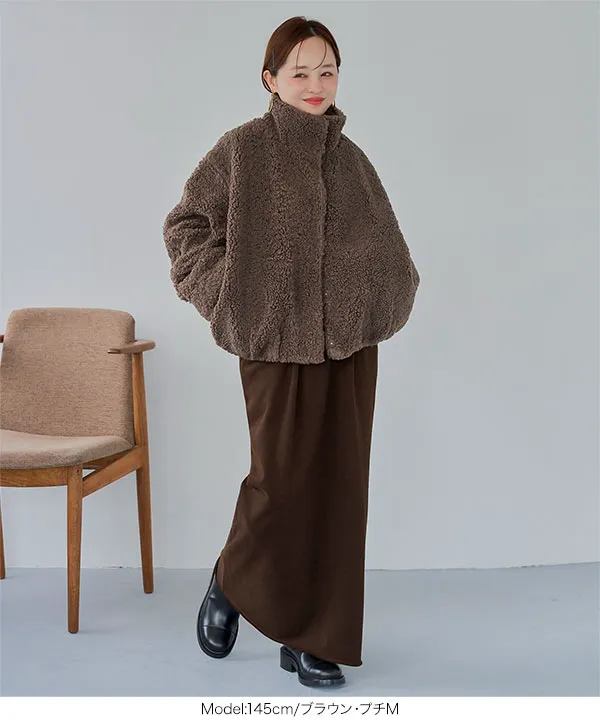 [ 田中亜希子さんコラボ ] 選べるサイズ 裏起毛ファスナースリットスウェットナロースカート  [M4483]