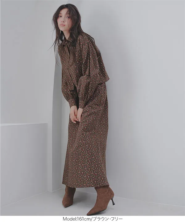 花柄ナロースカート [M4485]| 2026AW先行受注アイテム！20%OFFクーポン＆送料無料  8/12(水)12:00~8/18(火)12:00まで