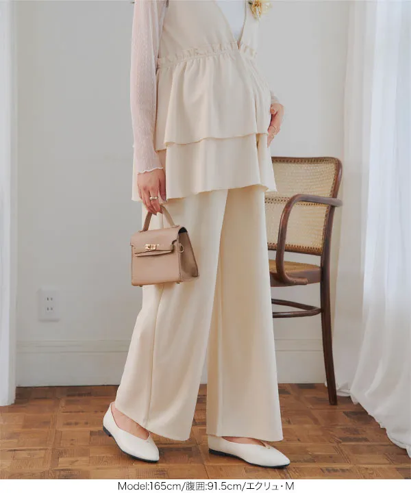 [ mamaレタス ] マタニティワイドパンツ [M4500]