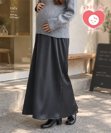 [ mamaレタス ] サテンスカート [M4506]| 送料無料 9/27(日)12:00~9/28(月)12:00まで