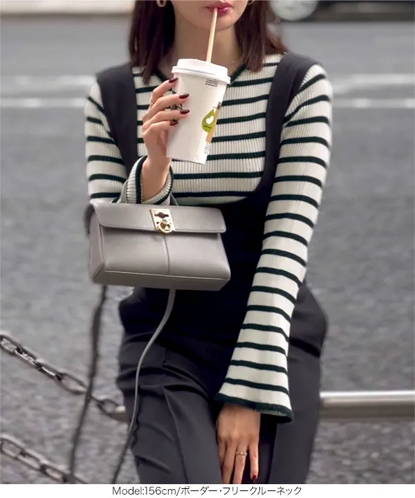 スカーラリブニットトレンカ　グリーン　L 新品 スカーラリブニットトレンカ グリーン L 新品