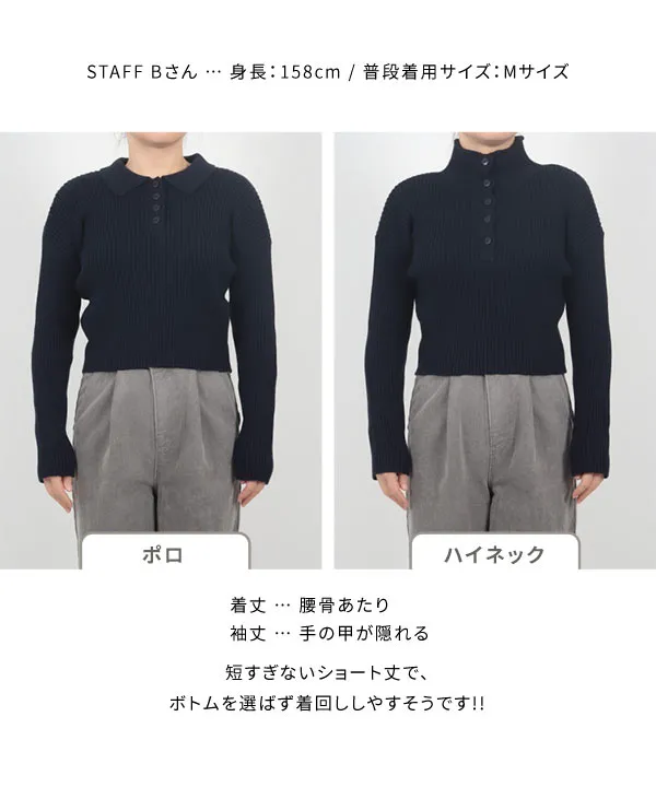 Reinaさんコラボ ]選べる2タイプリブニットトップス [N1093