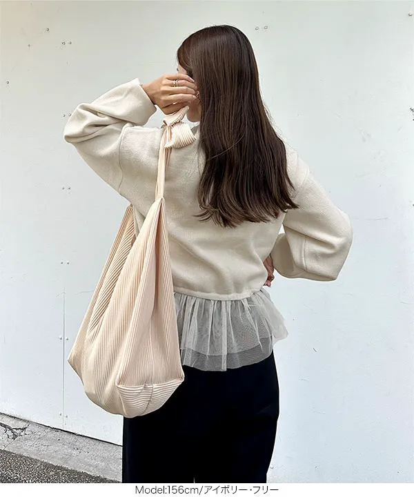 yuiさんコラボ ] スウェットライクドッキングニットトップス