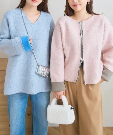 モヘアタッチローゲージニット [C6888] - レディース