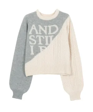 ブロッキングニットプルオーバー[N1146] - レディース