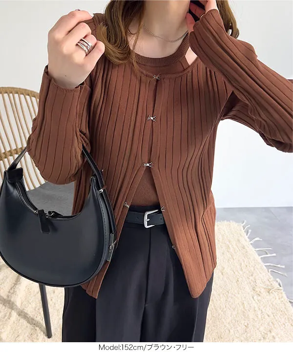 【特別セール品】 アメスリニット×ホックカーディガンアンサンブル SALE | [N1164] 服＆ファッション小物