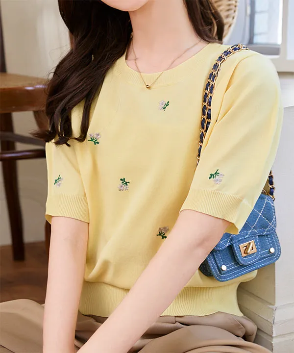トップス Suu セール】コード刺繍風 モックネックニットトップス/TOPS（ニット