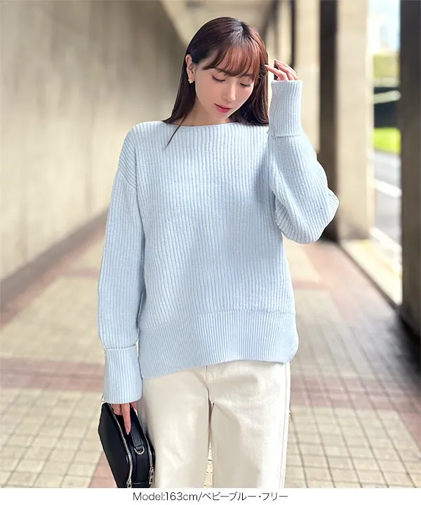 おかゆページ 岡部あゆみさんコラボ ］ローゲージニットプルオーバー [N1202