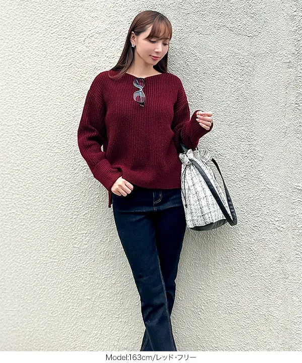 おかゆページ 岡部あゆみさんコラボ ］ローゲージニットプルオーバー [N1202