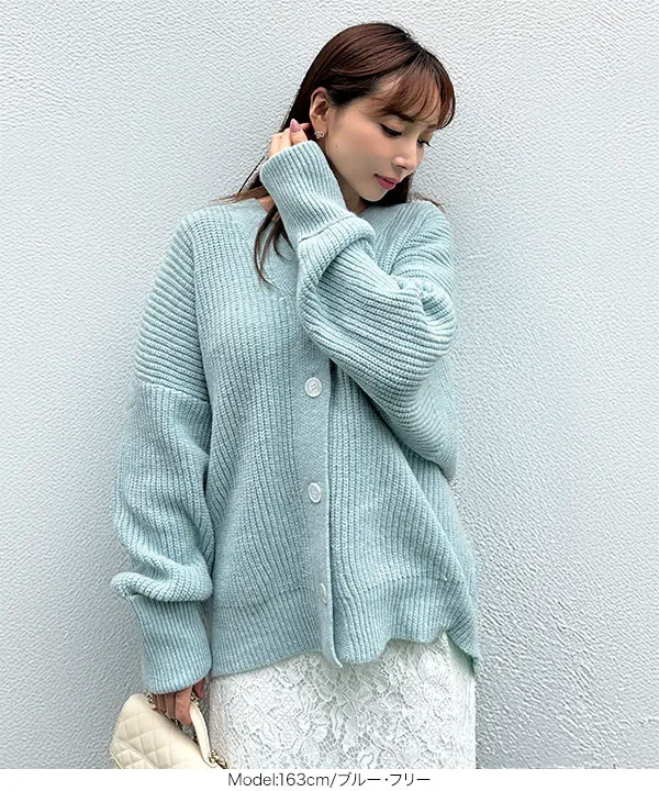 岡部あゆみさんコラボ ］ローゲージニットカーディガン [N1203