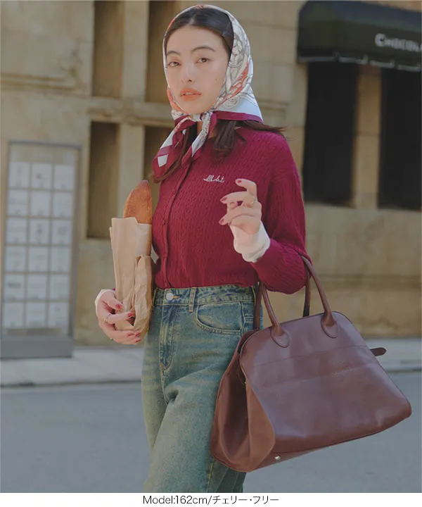 ✦ PRADA 刺繍ロゴ リブニット 長袖 Lサイズ キャメル 秋コーデ 美品 シアースリーブロゴ刺繍ケーブルニットカーディガン [N1205