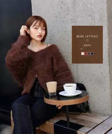 [ yuri.さんコラボ ]前後2way裾ジップニットトップス [N1215]