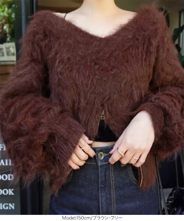 yuri.さんコラボ ]前後2way裾ジップニットトップス [N1215