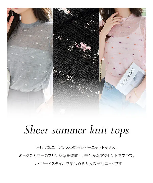 トップスまとめ売り③詳細です シアーサマーニットトップス [N1225]【メール便】 - レディース