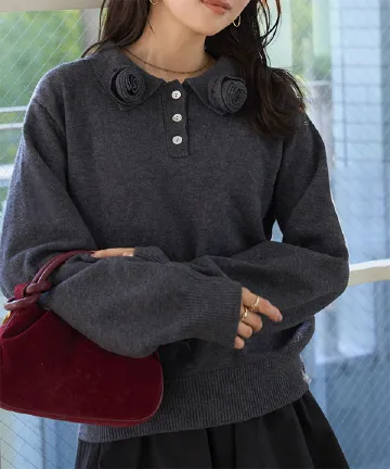 ローズモチーフポロニット [N1250]