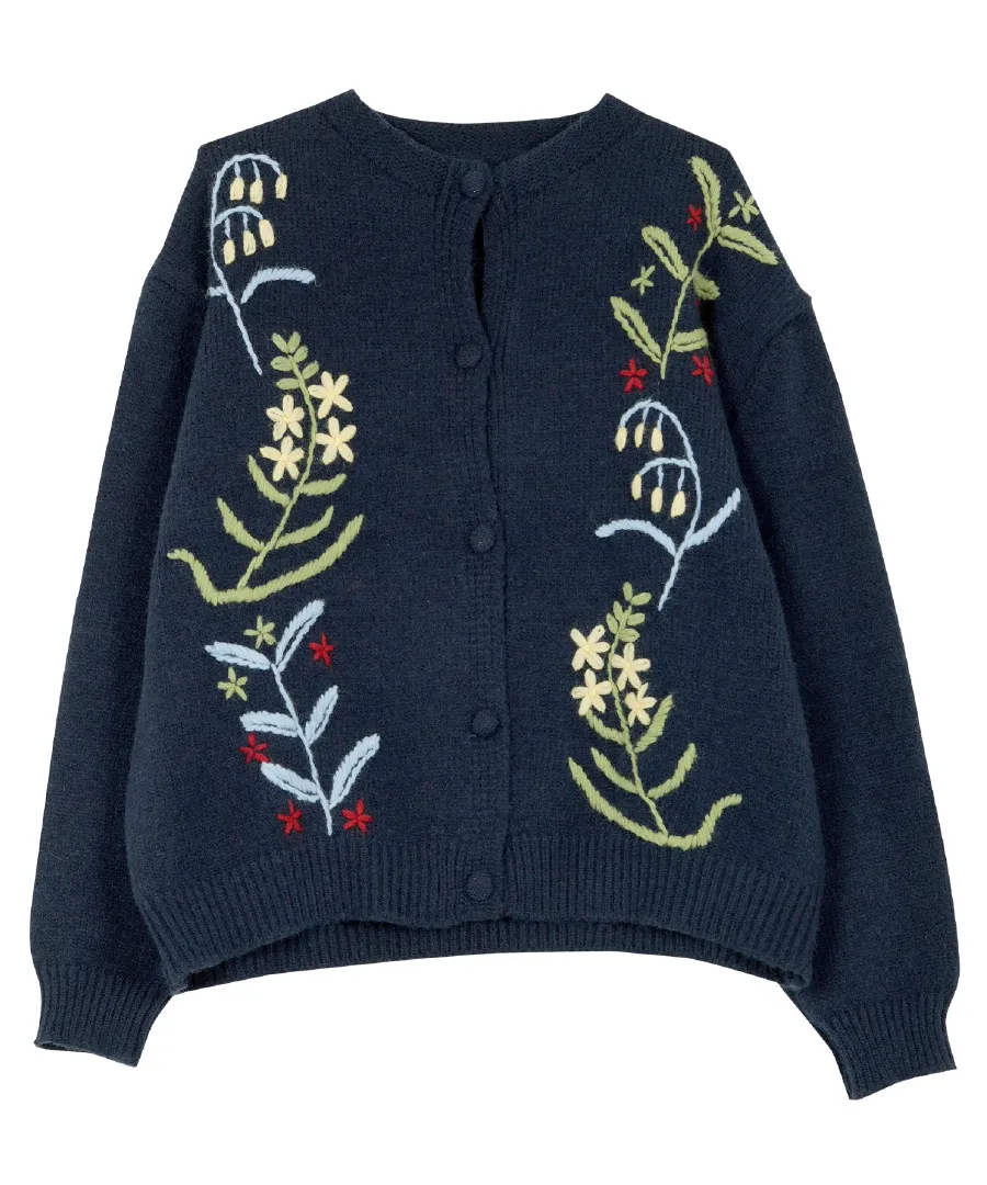 立体刺繍ニットカーディガン [N1254]のレビュー