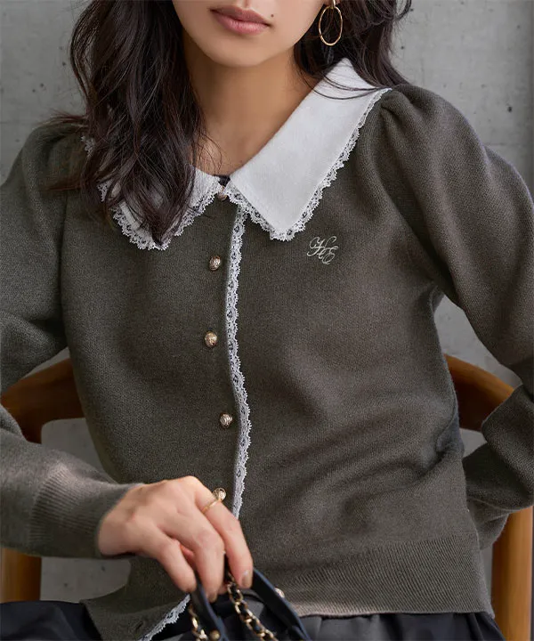 レースつき襟ニット [N1265] - レディースファッション通販 神戸レタス