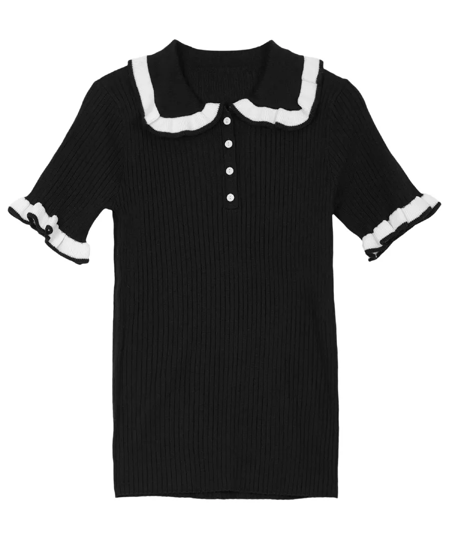 ピコレースポロニットトップス [N1270]のレビュー
