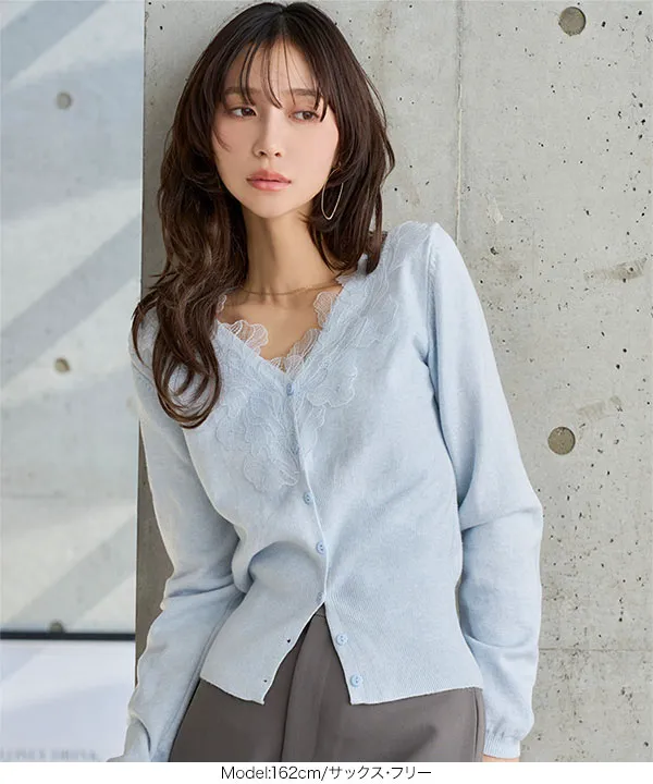 Rene ルネ　異素材レースWジッパーニットカーディガン　未使用 ♡RENE♡ルネ ダブルジップニットジャケット - メルカリ